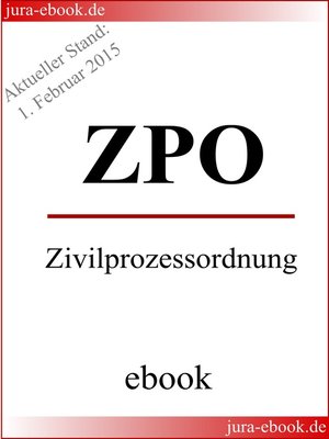 cover image of ZPO--Zivilprozessordnung--Aktueller Stand